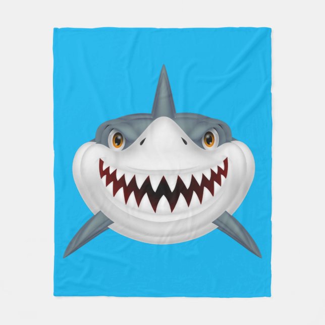 Animated Shark Background Fleece Blanket (Front)