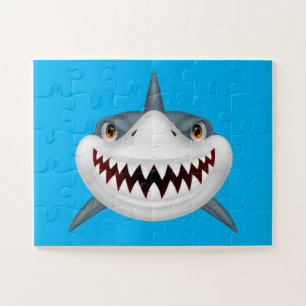 Animated Shark Face Jigsaw Puzzle