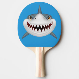 Animated Shark Face Ping Pong Paddle