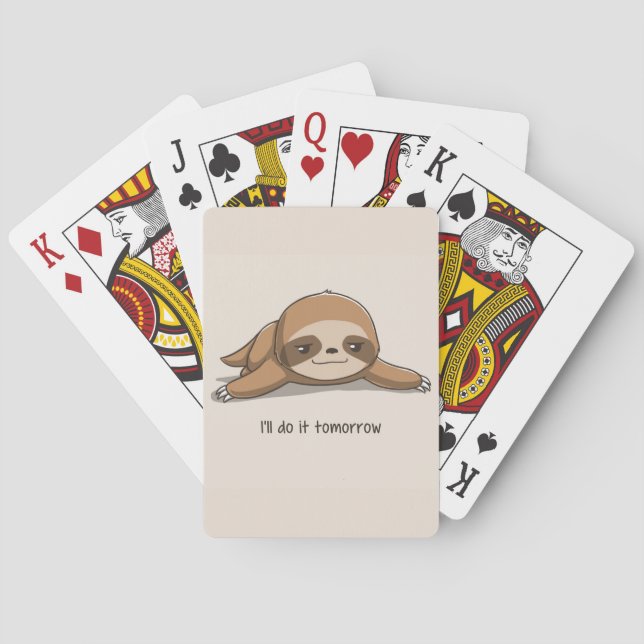 Animated Sloth background Playing Cards (Back)