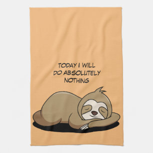 Animated Sloth Sleeping    Kitchen Towel