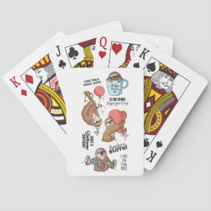 Animated Sloths background Playing Cards