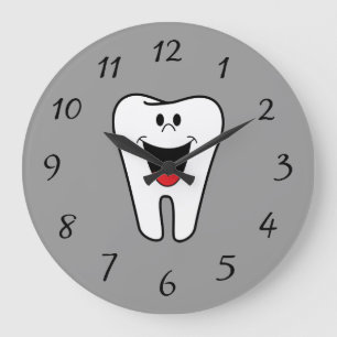 Animated Smiling Tooth Large Clock