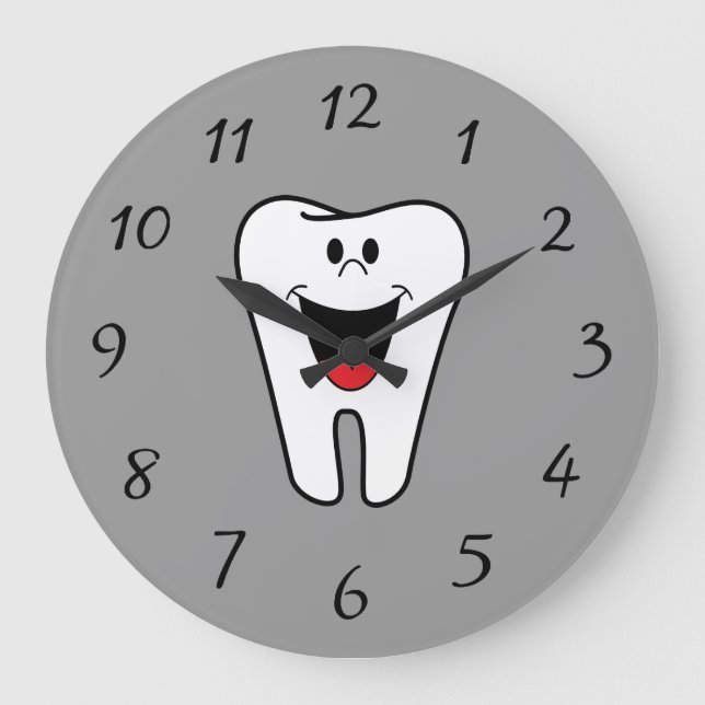 Animated Smiling Tooth Large Clock (Front)