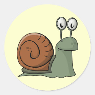 Animated Snail Classic Round Sticker