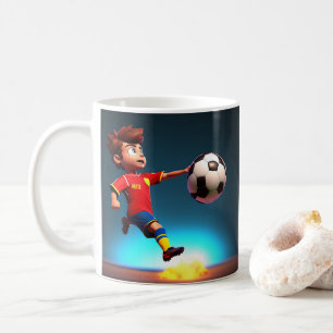 Animated Soccer Player With Ball, Coffee Mug