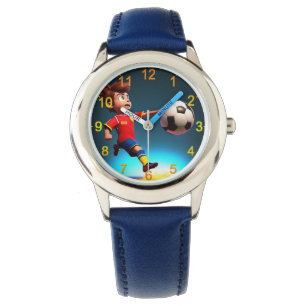 Animated Soccer Player With Ball, Kids Watch