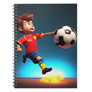 Animated Soccer Player With Ball, Notebook