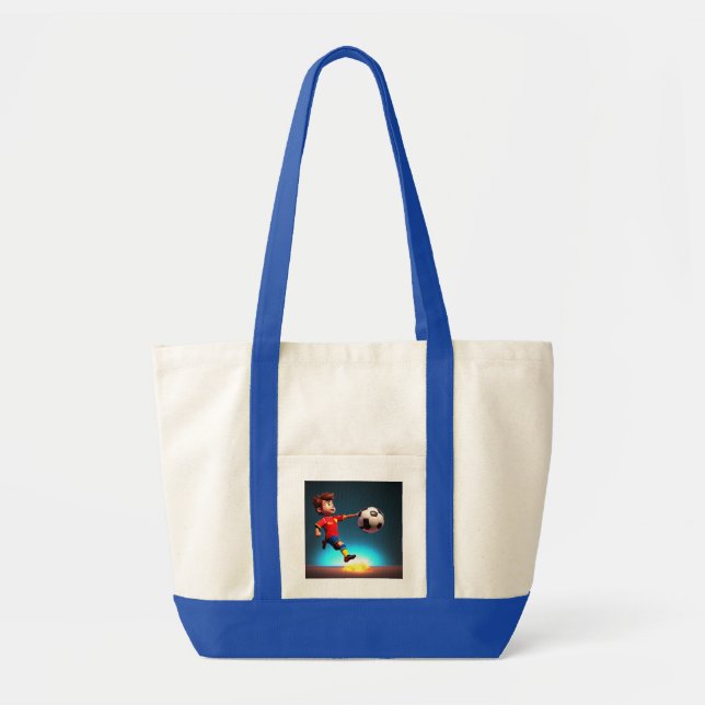 Animated Soccer Player With Ball, Tote Bag (Front)