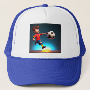 Animated Soccer Player With Ball, Truckers Hat