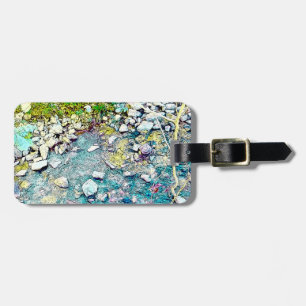 Animated stream nature scene luggage tag
