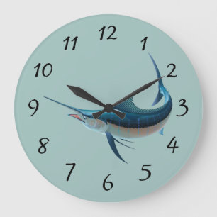 Animated Swordfish Large Clock