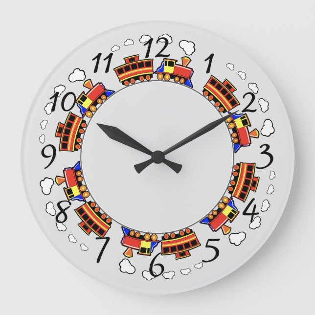 Animated Train Large Clock (Front)