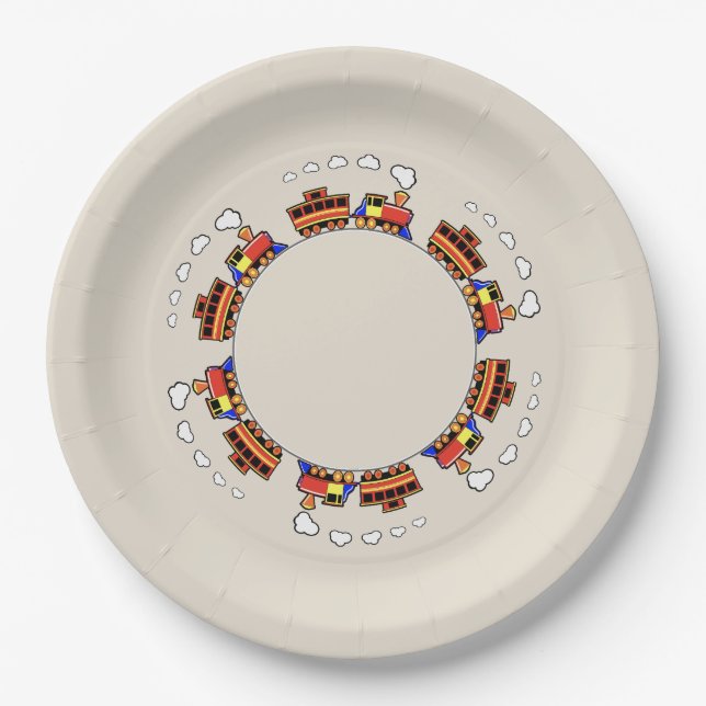 Animated Train Paper Plate (Front)