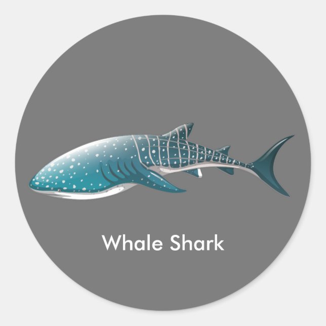 Animated Whale Shark Classic Round Sticker (Front)