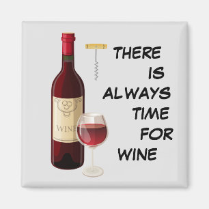 Animated wine bottle and glass magnet