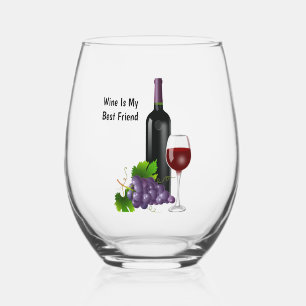 Animated wine bottle with glass  magnet