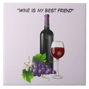 Animated wine bottle with glass tile