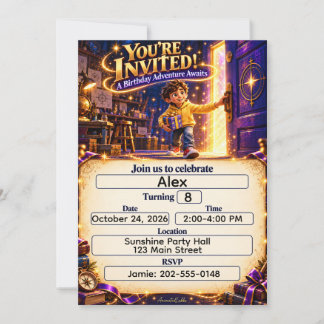 AnimatedLabbs Ziggy Birthday Adventure Invitation