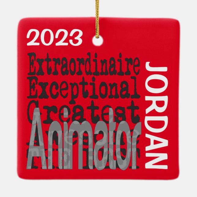Animator Extraordinaire CUSTOM Ceramic Ornament (Back)