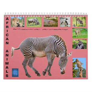 Animaux africains Calendrier des 12 mois