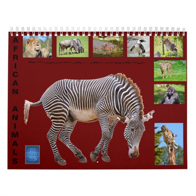 Animaux africains Calendrier des 12 mois (Protection)