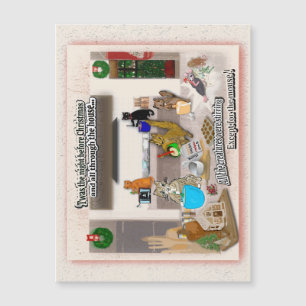 Animaux amusants Nuit avant Noël Carte magnétique