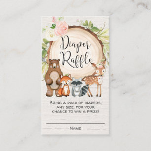 Animaux boisés rustiques filles cartes de tombola