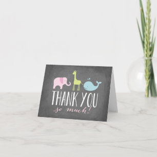 Animaux   Carte de remerciement pour Baby Shower