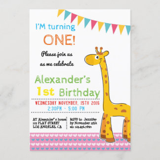 ANIMAUX COLORÉS ET COLORÉS ANNIVERSAIRE INVITATION