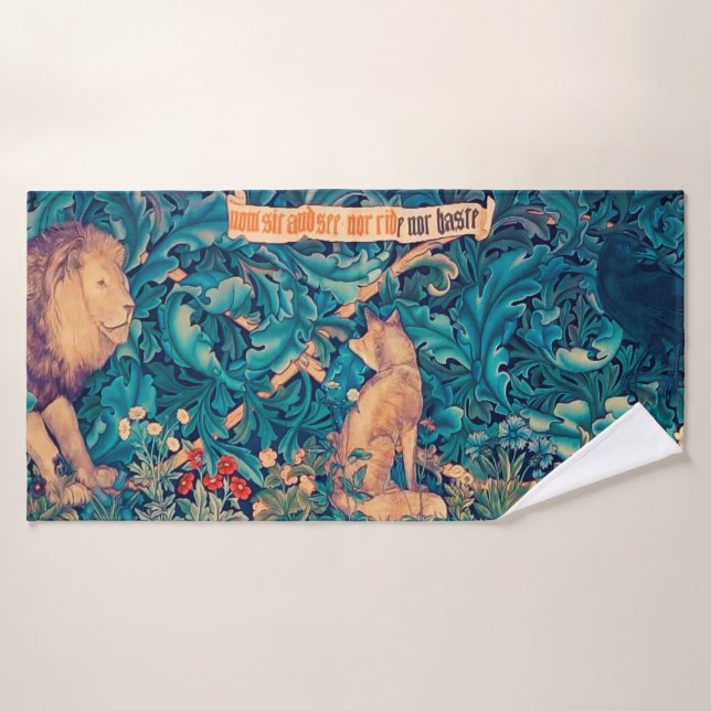 Animaux dans la forêt, serviette de bain William M (Serviette de bain)