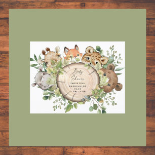 Animaux de bois mignons Invitation Baby shower