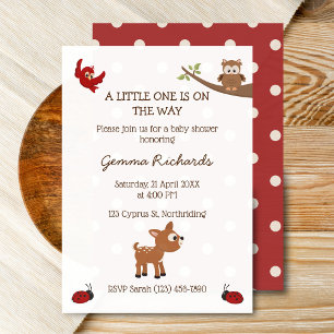Animaux de bois mignons Invitation Baby shower