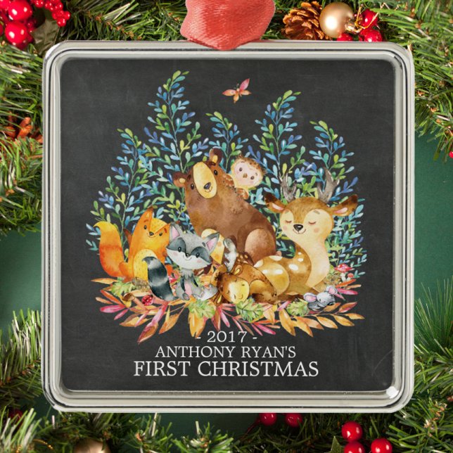 Animaux de bois Premier ornement de Noël du bébé (Créateur téléchargé)