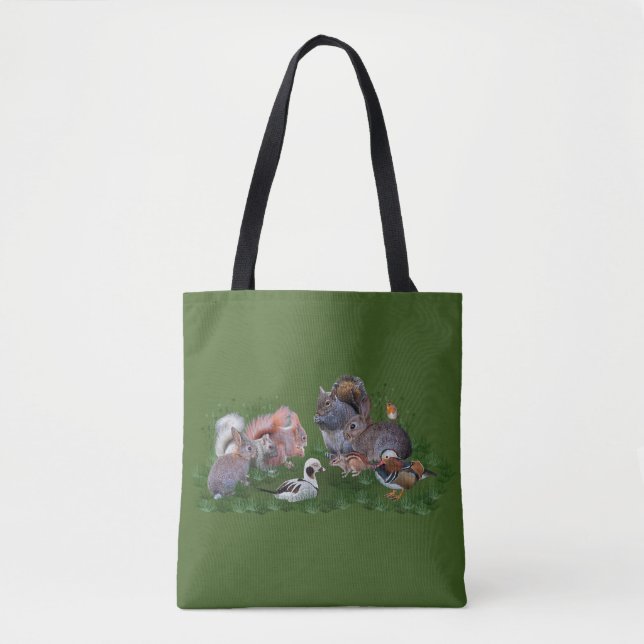 Animaux de bois sur tout le sac d'impression (Devant)