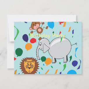 Animaux de cirque Invitation d'anniversaire