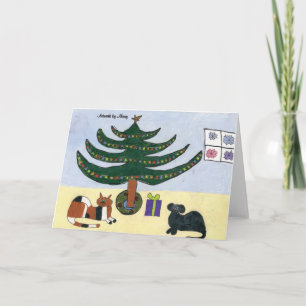 Animaux de compagnie autour de la carte d'arbre de