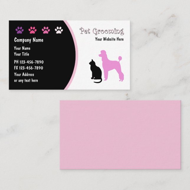 Animaux de compagnie Cartes de visite Nouveau (Devant / Derrière)