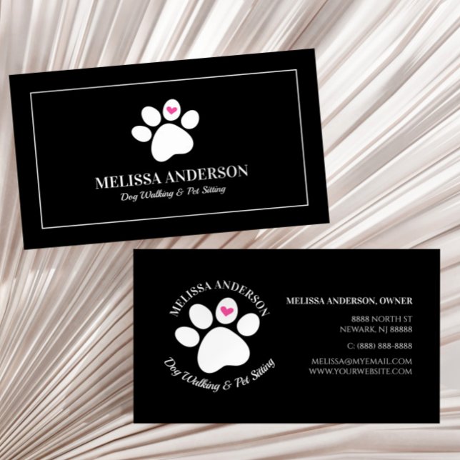 Animaux de compagnie Chien Chat Coeur Paw Carte de (Créateur téléchargé)