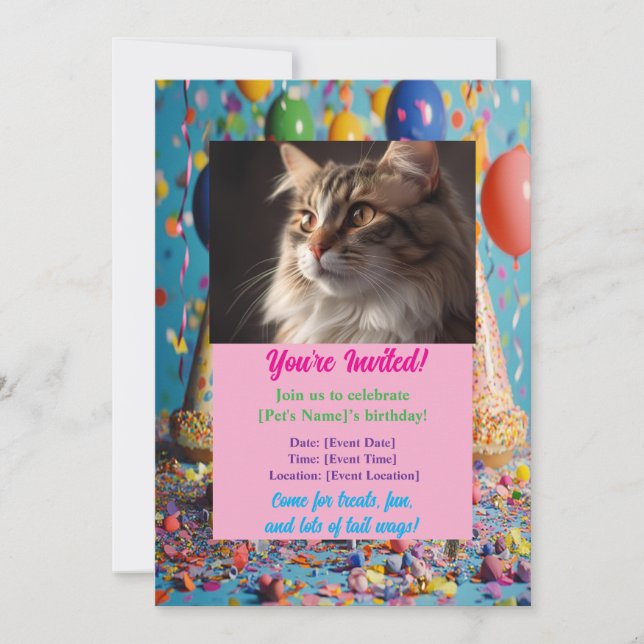 Animaux de compagnie personnalisés Invitation Anni (Devant)