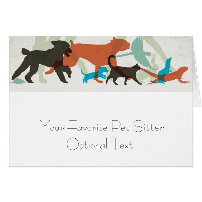 Animaux de compagnie Sitter Marcher Carte de note  (Devant Horizontal)