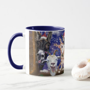 Animaux de ferme amusants Mug café de Noël