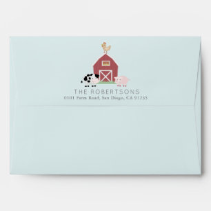 Animaux de ferme Barnyard Baby Enveloppe bleue