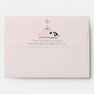Animaux de ferme Enveloppe rose de Barnyard