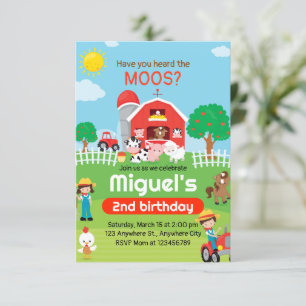Animaux de ferme Invitation d'anniversaire, Barnya