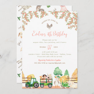 Animaux de ferme Invitation de fête d'anniversaire