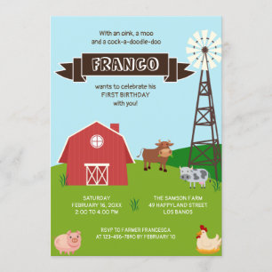 Animaux de ferme Maison de Barnhouse Invitation d'
