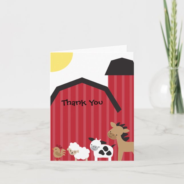 Animaux de ferme Merci Cartes (Devant)