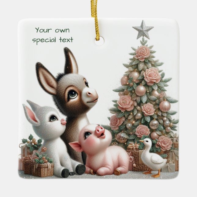 Animaux de ferme Ornement de Noël (Devant)