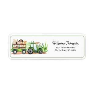 Animaux de ferme Tracteur vert Garçons Baby shower